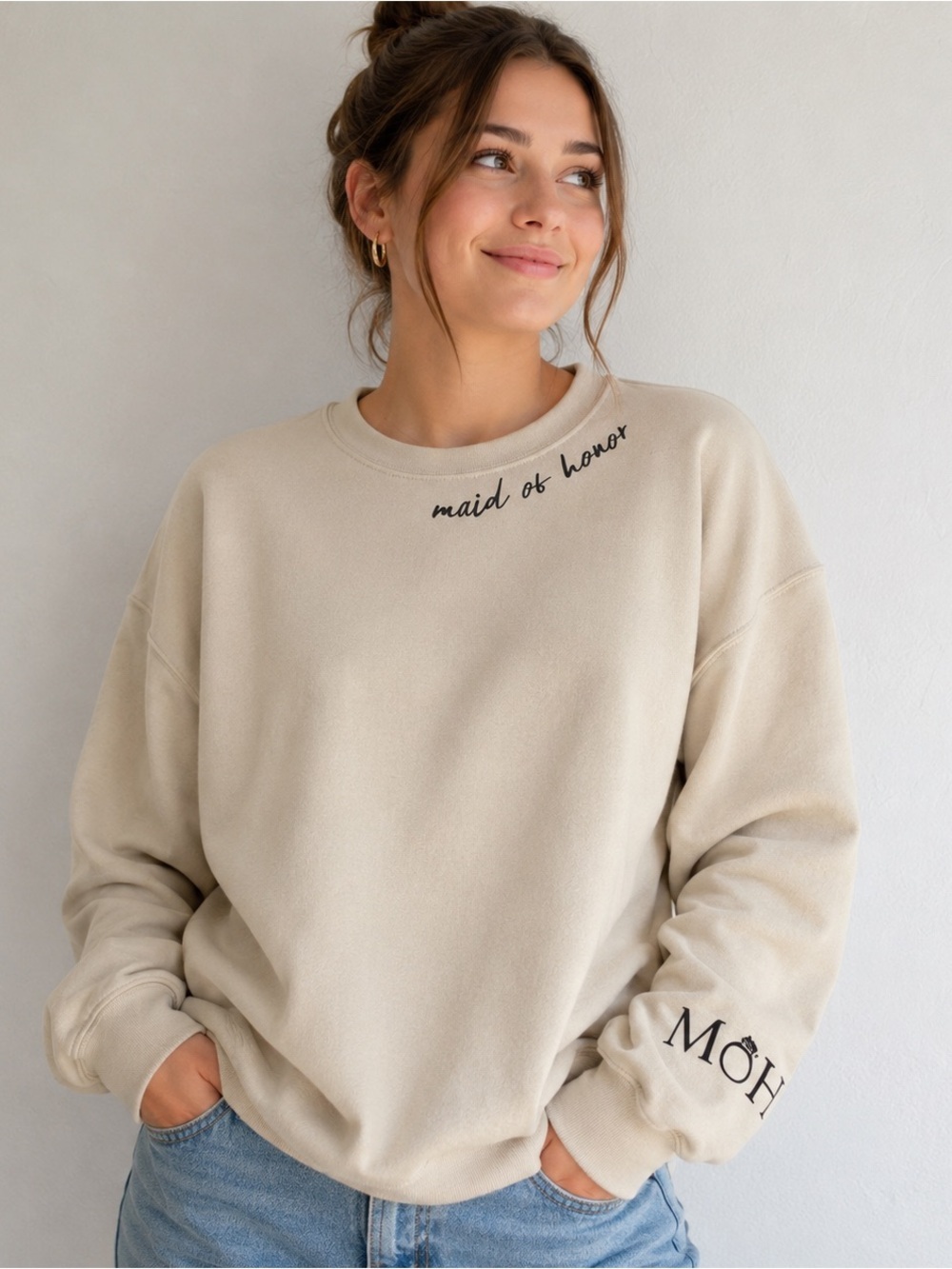 Maid of honor vinyl printed crewneck